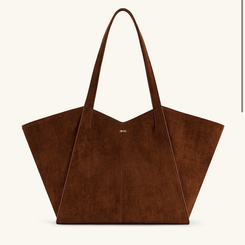 JW PEI Kiana Large Capacity Tote Bag - Dark Brown Suede